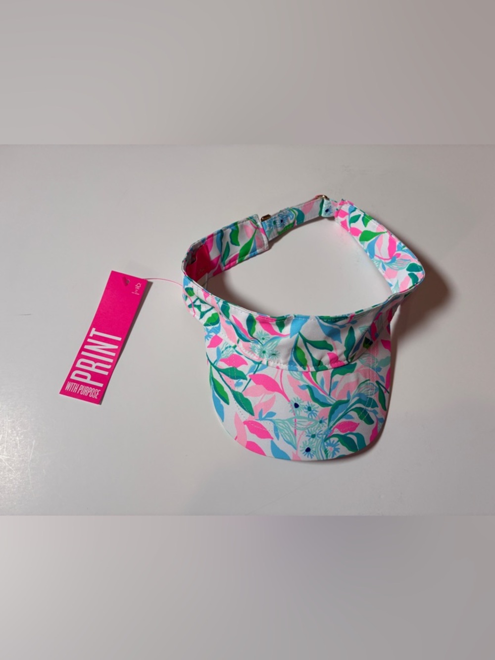 NWT Lilly Pulitzer Visor Floral Print With Purpose It’s A Match Holding Court